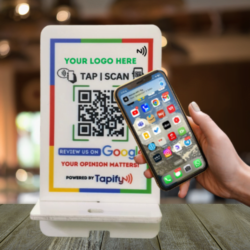 Custom NFC Google Review Standee White