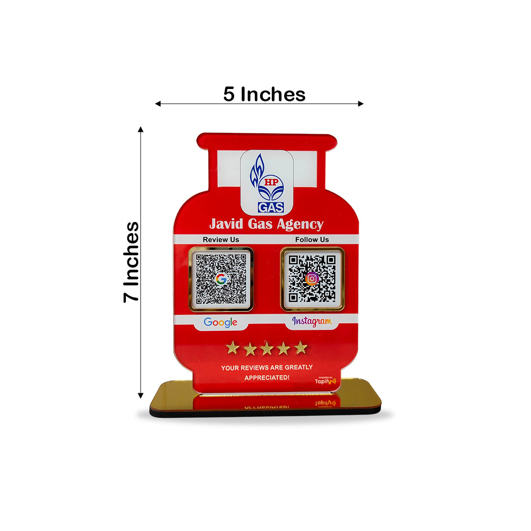 Gas cylinder Shaped - Smart NFC 2-in-1 Table Top Standee