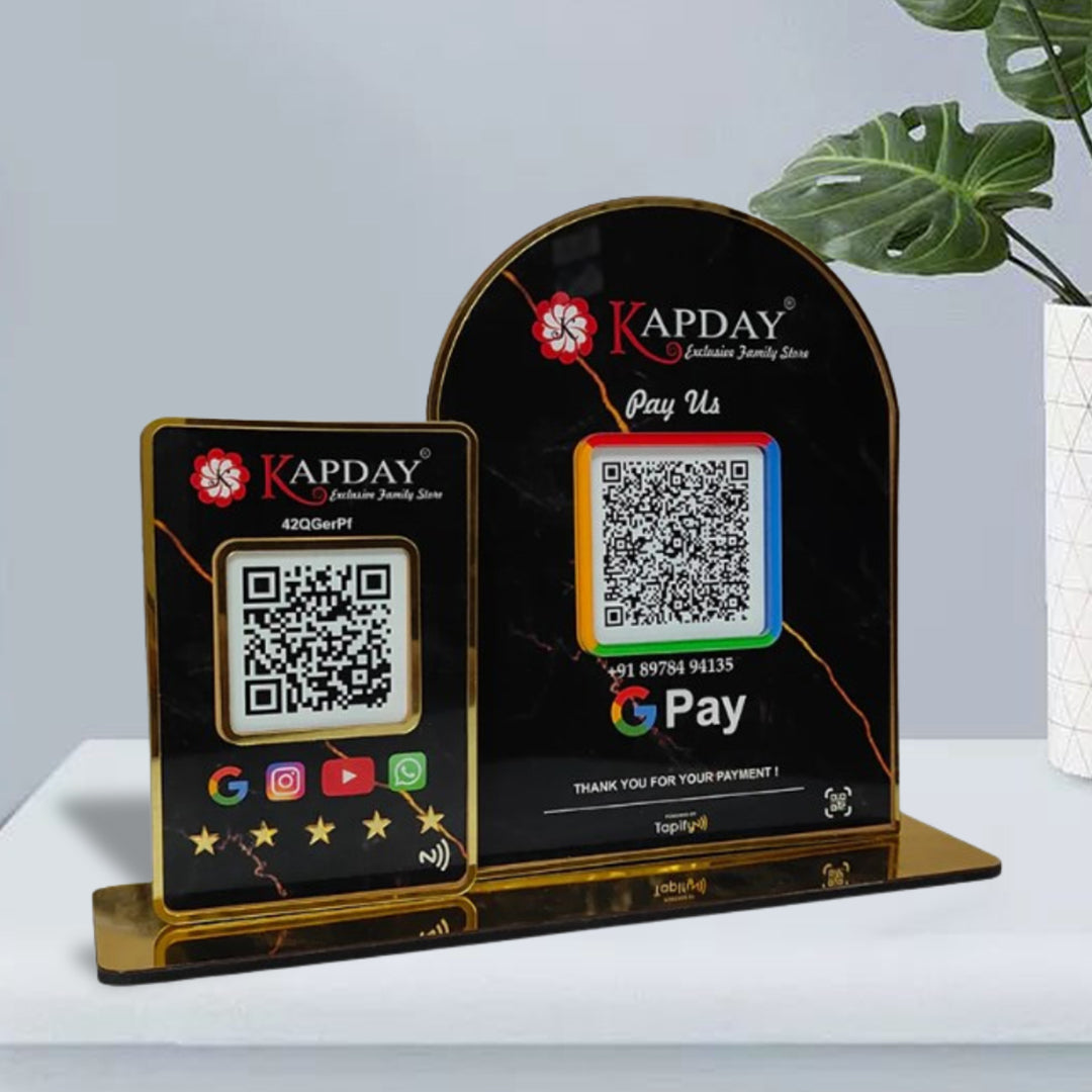 All In One(NFC Enabled) + UPI Table Top Standee ( UPI Without NFC )