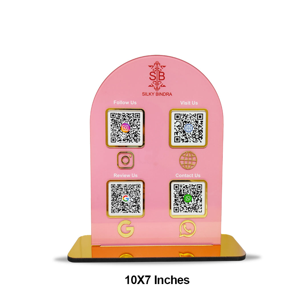 Round Top Rectangle Shaped Smart NFC 4-in-1 Tabletop Standee