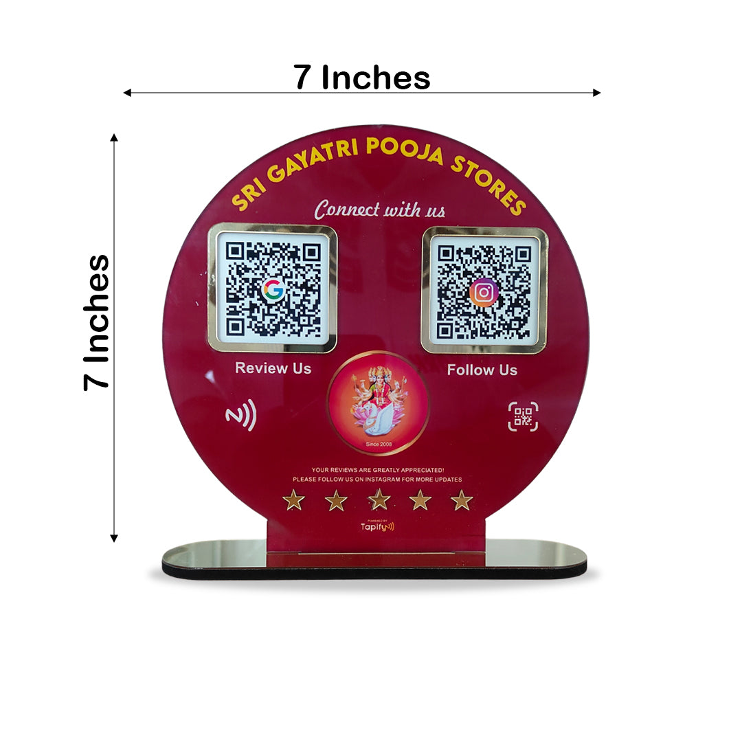 Circle Shape Smart NFC 2-in-1 Table Top Standee