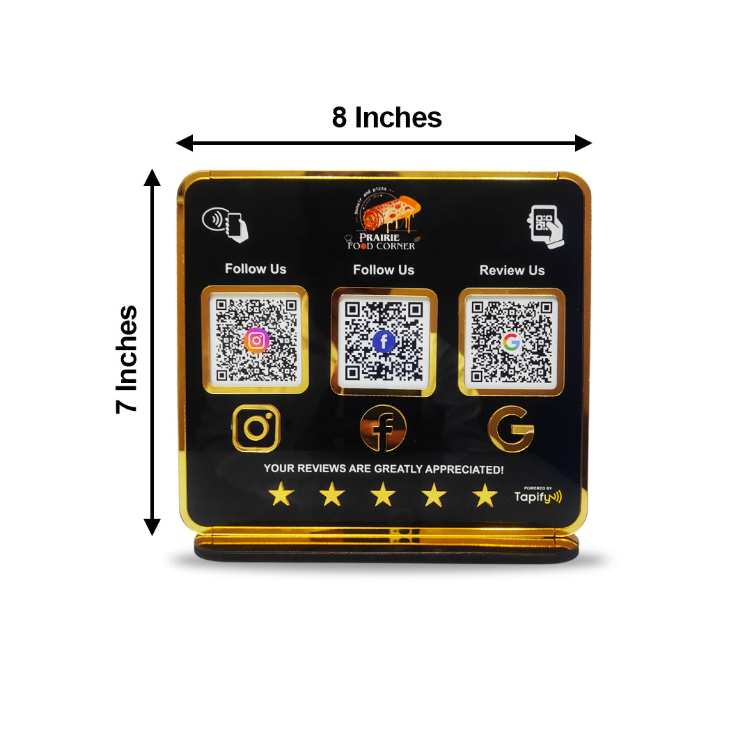 Premium Smart NFC 3-in-1 Table Top Standee | Black Colour