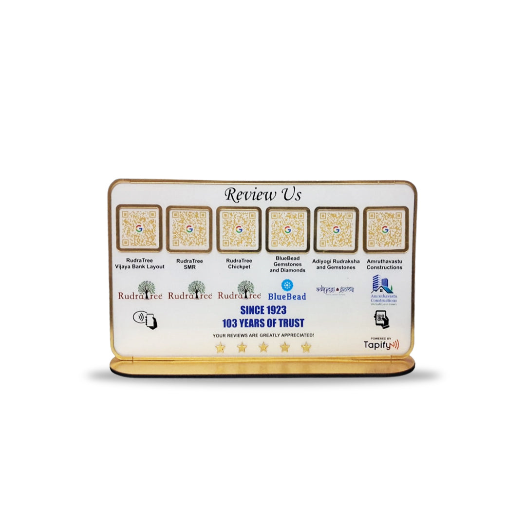 Premium Smart NFC 6-in-1 Table Top Standee