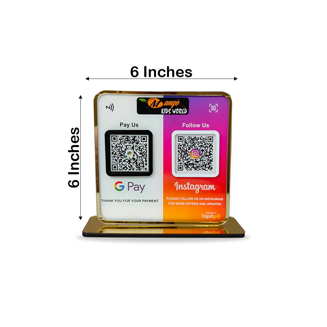 Smart NFC 2-in-1 Premium Standee – Google Pay & Instagram Theme