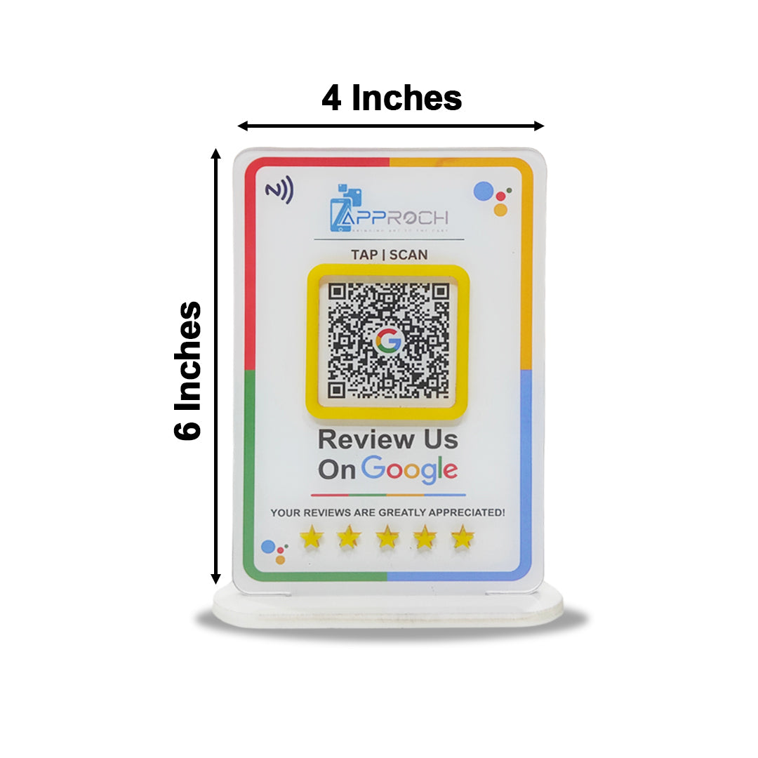 Smart NFC - 1 QR - Table Top - Google Review Standee