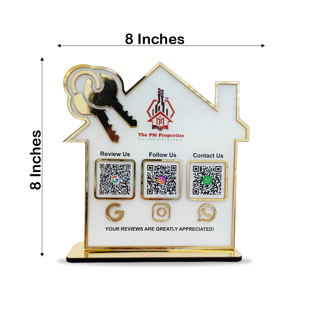 Home and Key Shaped - Premium Smart NFC 3-in-1 Standee - Icon Edition for Real Estate