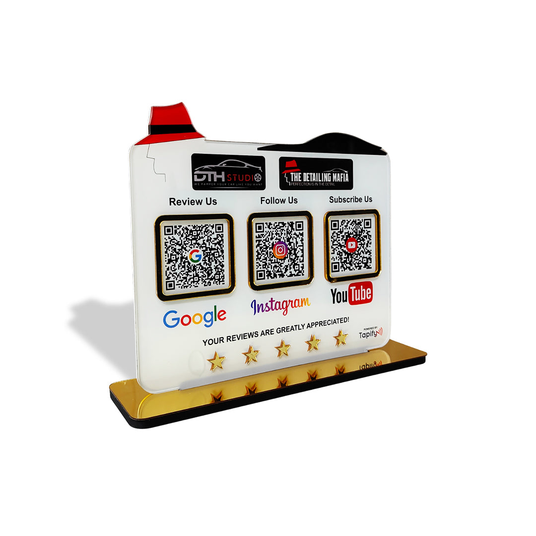 Logo Cutout Edition Shape - Smart NFC 3-in-1 Table Top Standee - Logo cutout