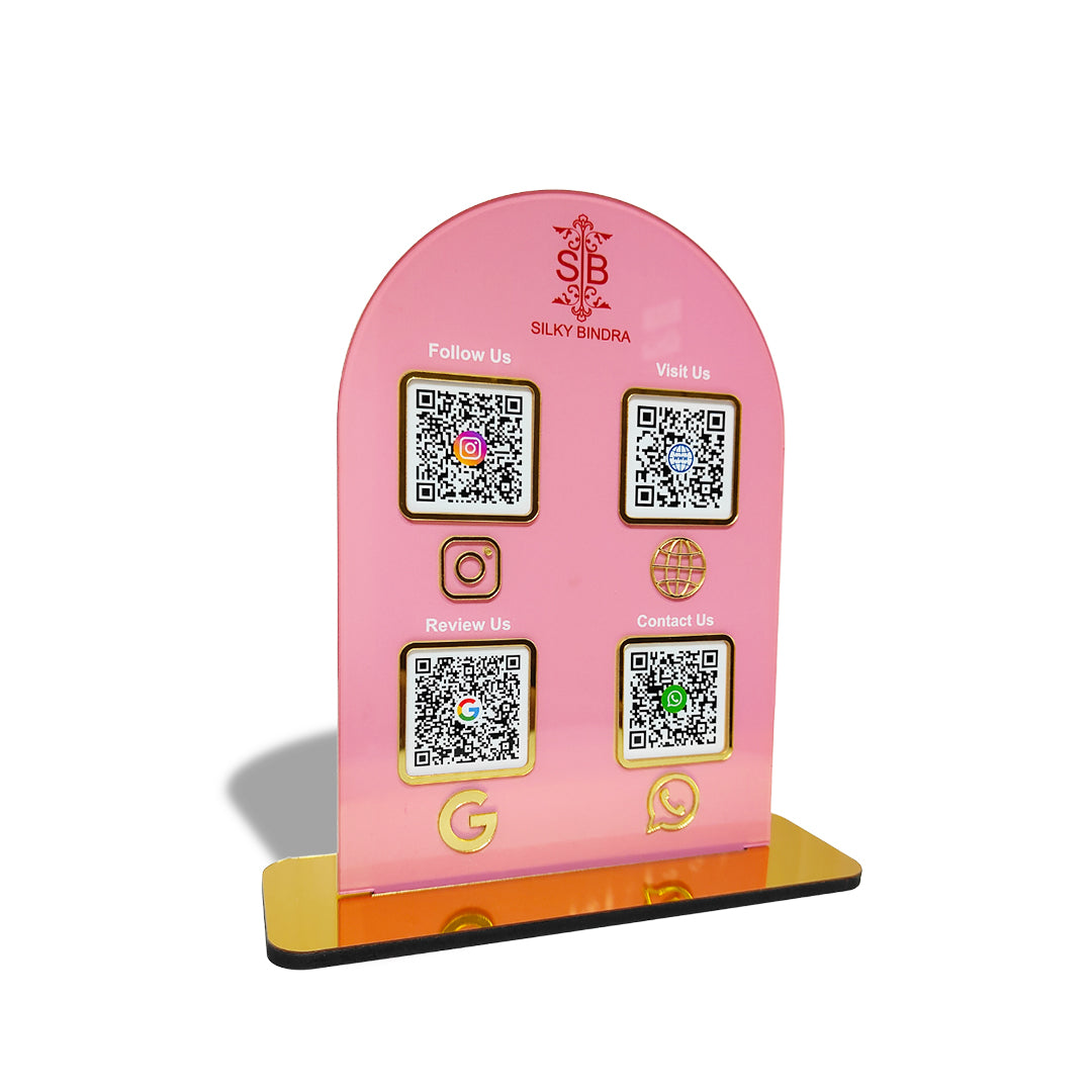 Round Top Rectangle Shaped Smart NFC 4-in-1 Tabletop Standee