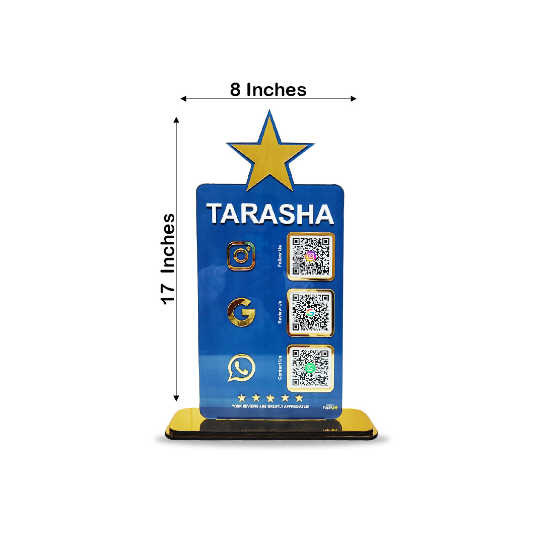 Star Cutout - Logo Cutout Shaped - Smart NFC 3-in-1 Tabletop Standee