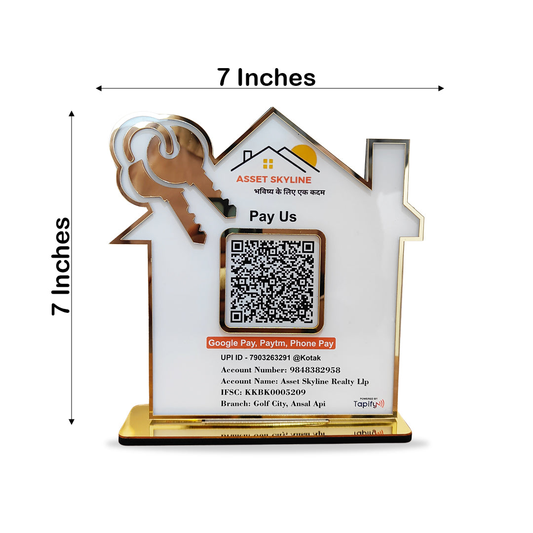 Home and Key Shaped - Premium Smart NFC 1QR Standee