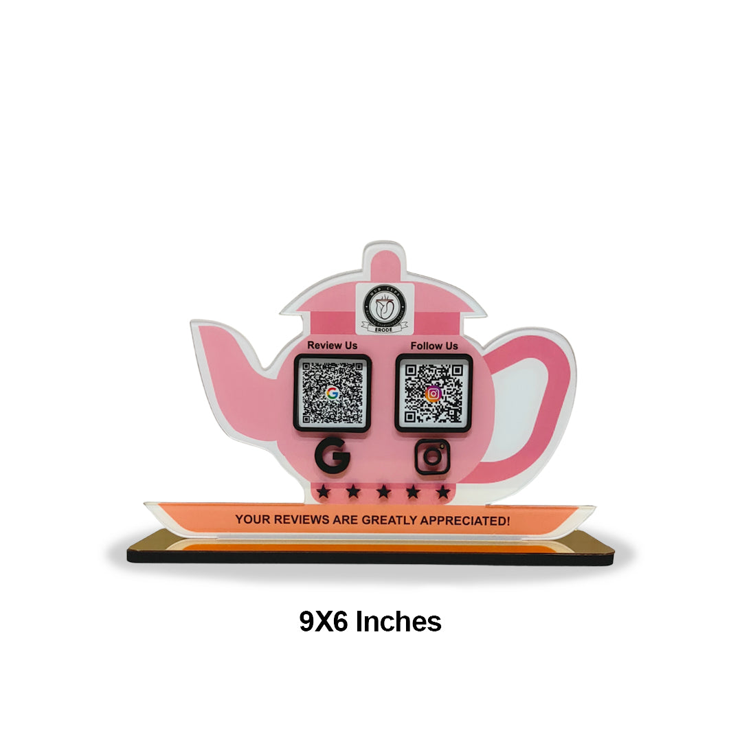 Kettle Shaped - Smart NFC 2-in-1 Tabletop Standee