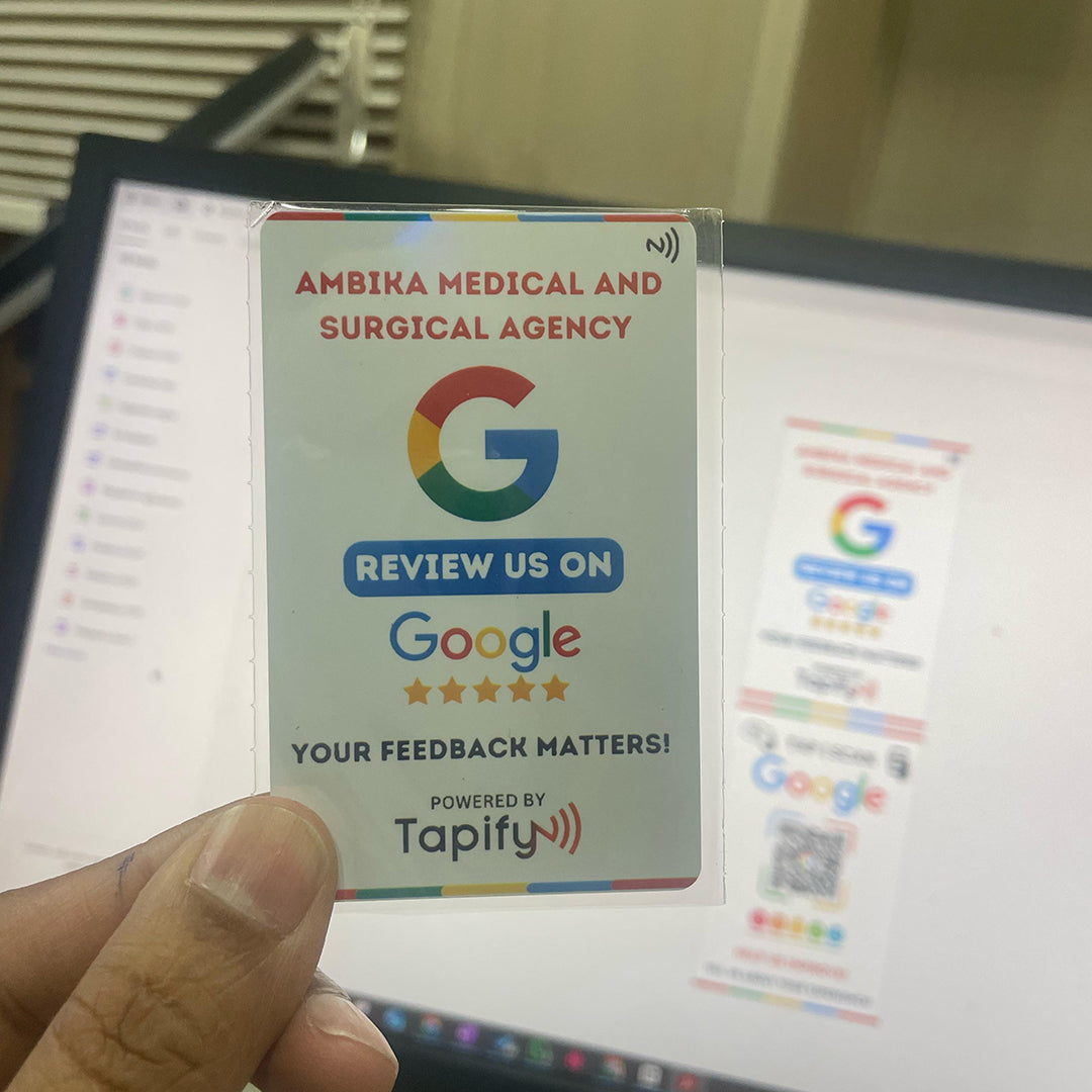 Custom NFC Google Review Card – (Fixed Design, Without Logo, Your Link Added) - Bundle Only