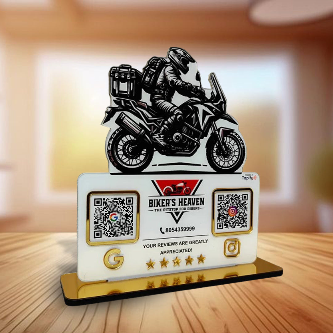 Bike Logo Cutout Edition - Smart NFC 2-in-1 Table Top Standee