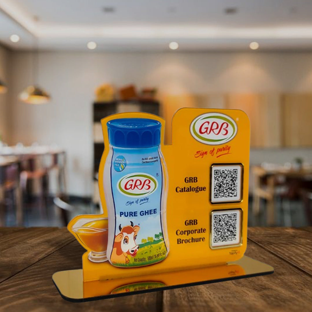 Ghee Bottle Cutout - Smart NFC 2QR Standee