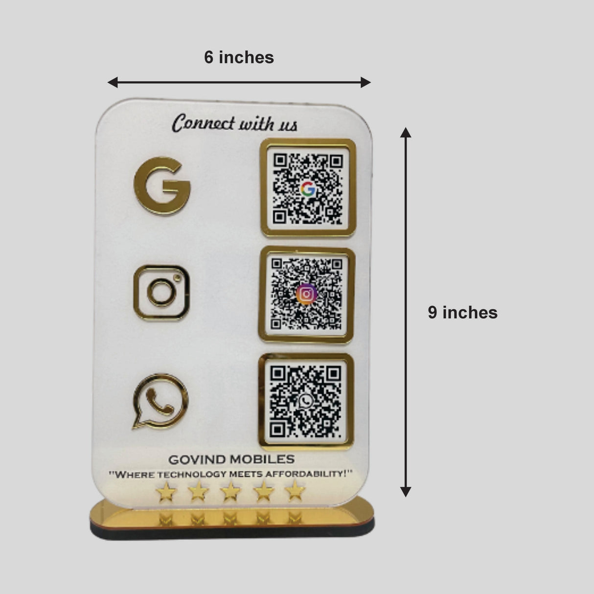 Smart NFC 3-in-1 Standee | White Colour | Portrait Style