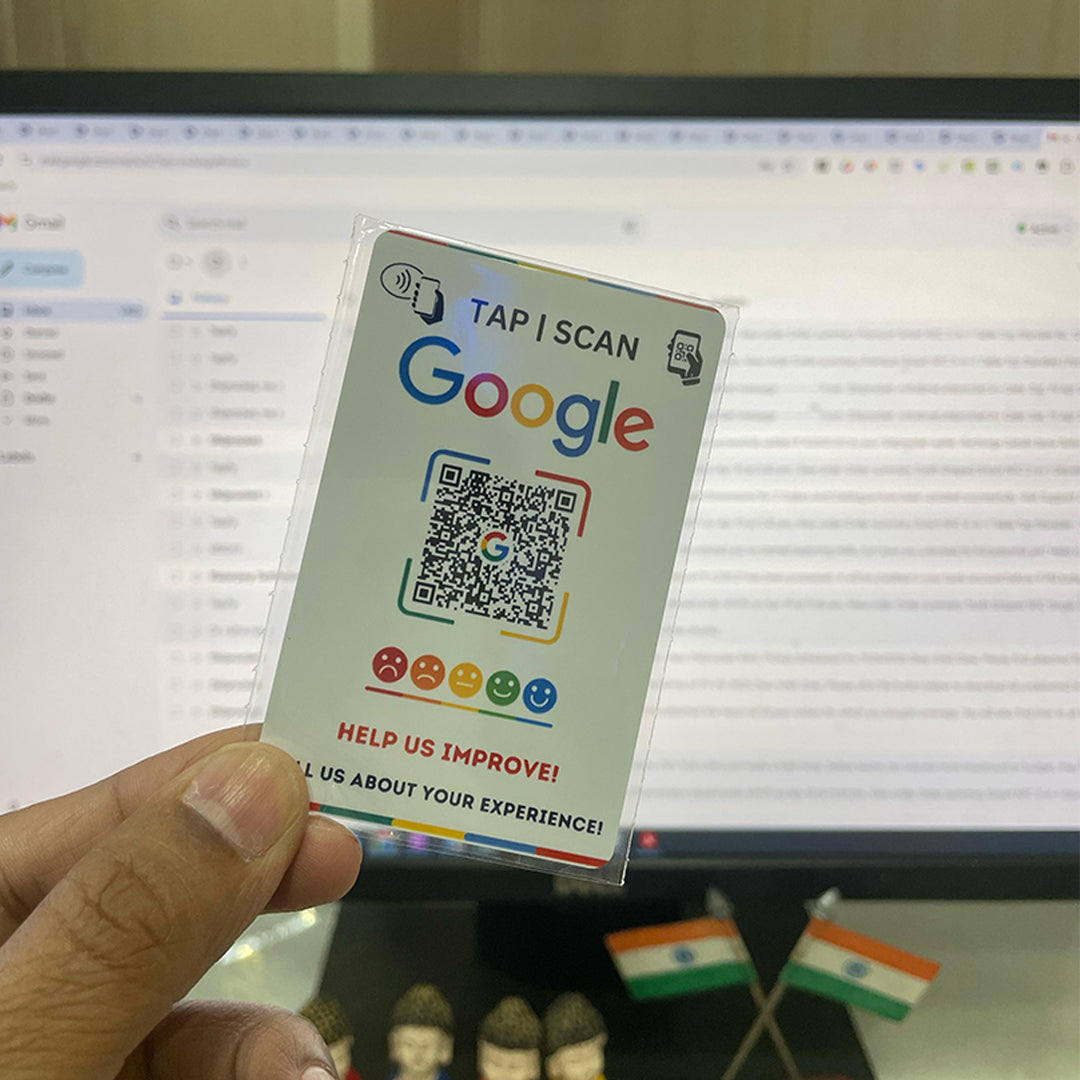 Custom NFC Google Review Card – (Fixed Design, Without Logo, Your Link Added) - Bundle Only