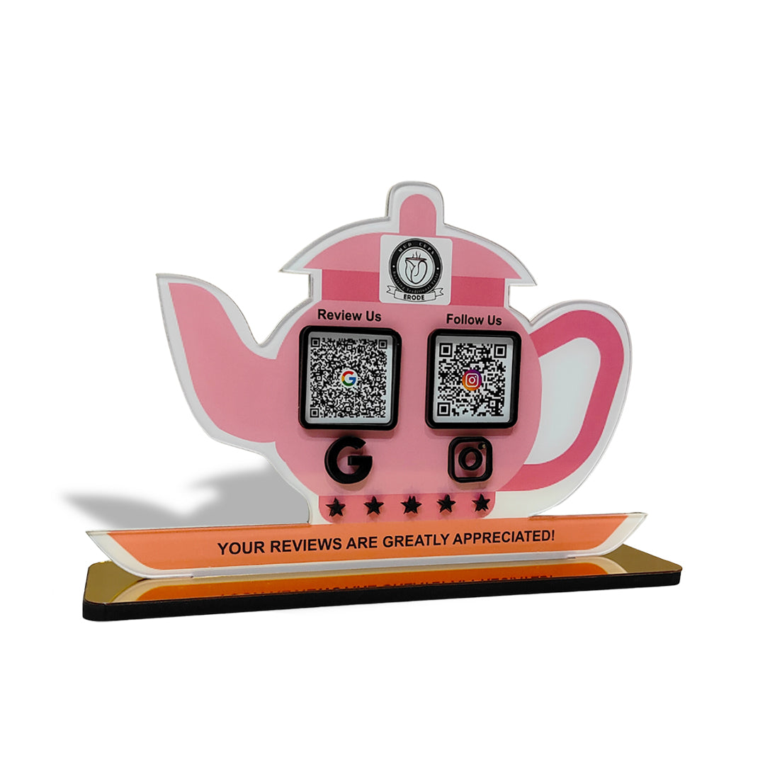 Kettle Shaped - Smart NFC 2-in-1 Tabletop Standee