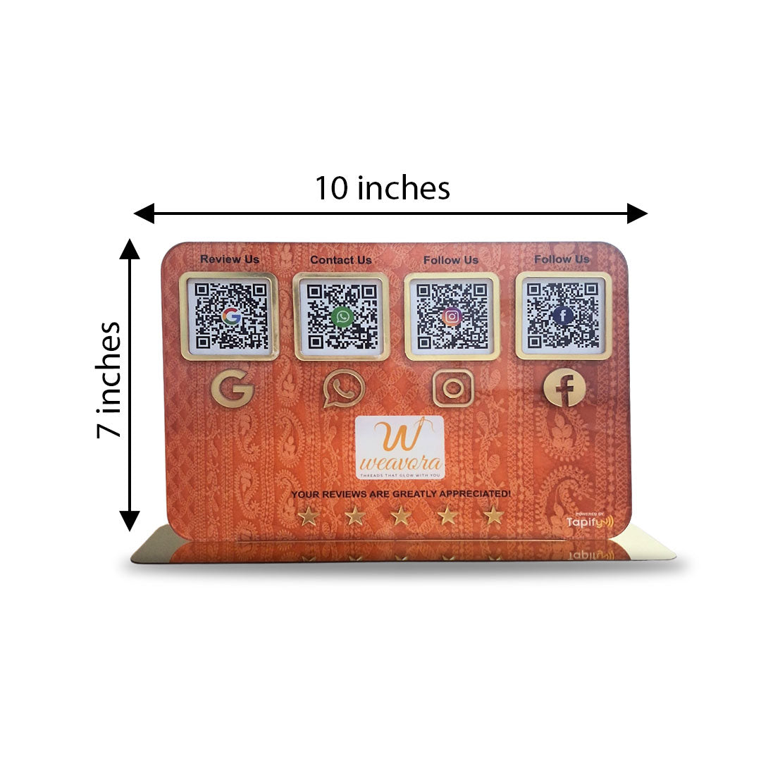 Wooden Theme Smart NFC 4-in-1 Standee - Text Icon Edition