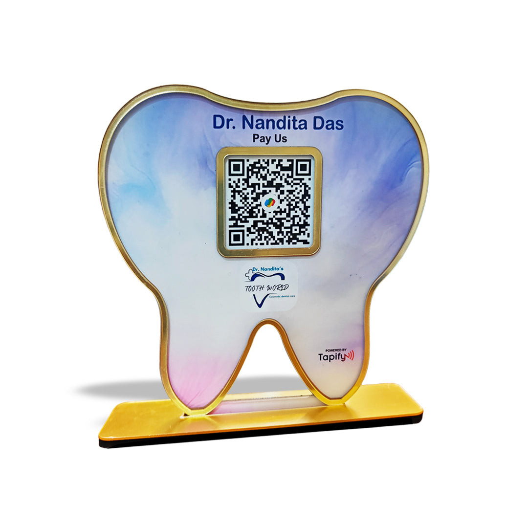 Premium - Dental Tooth Shaped NFC Single QR Standee - XL