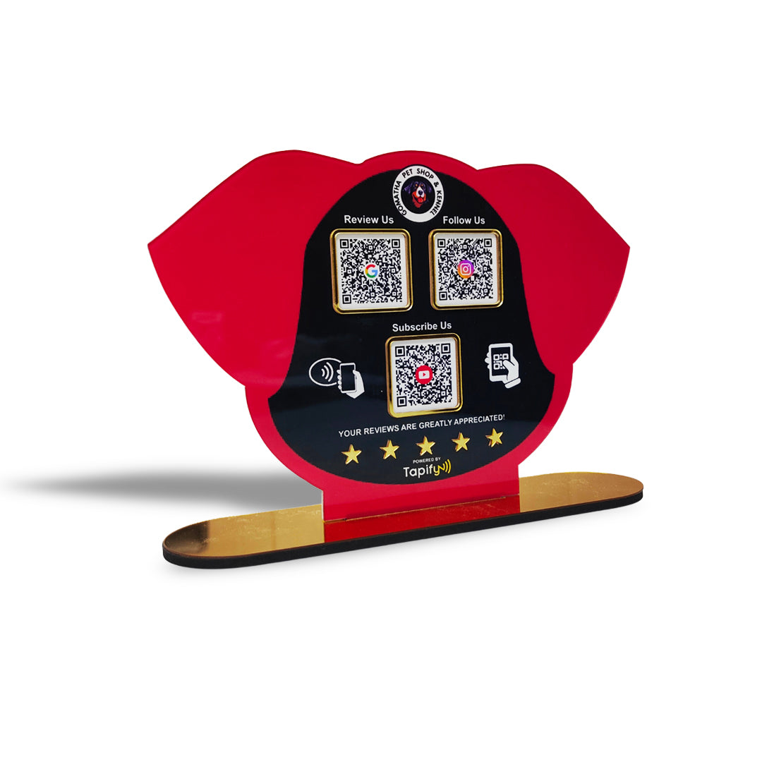 Pet Face Shaped Smart NFC 3-in-1 Tabletop Standee