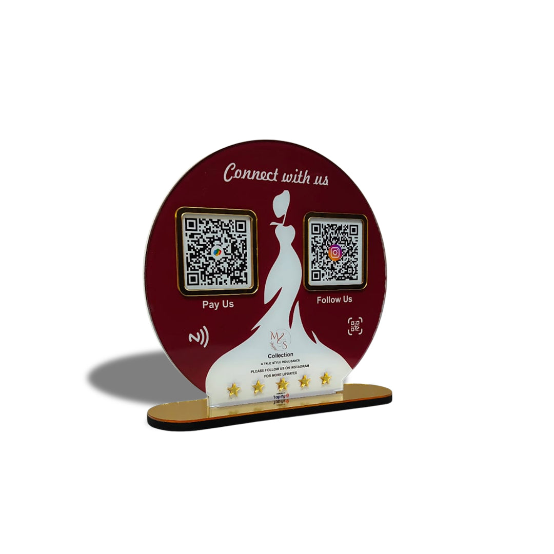 Circle Shape Smart NFC 2-in-1 Table Top Standee