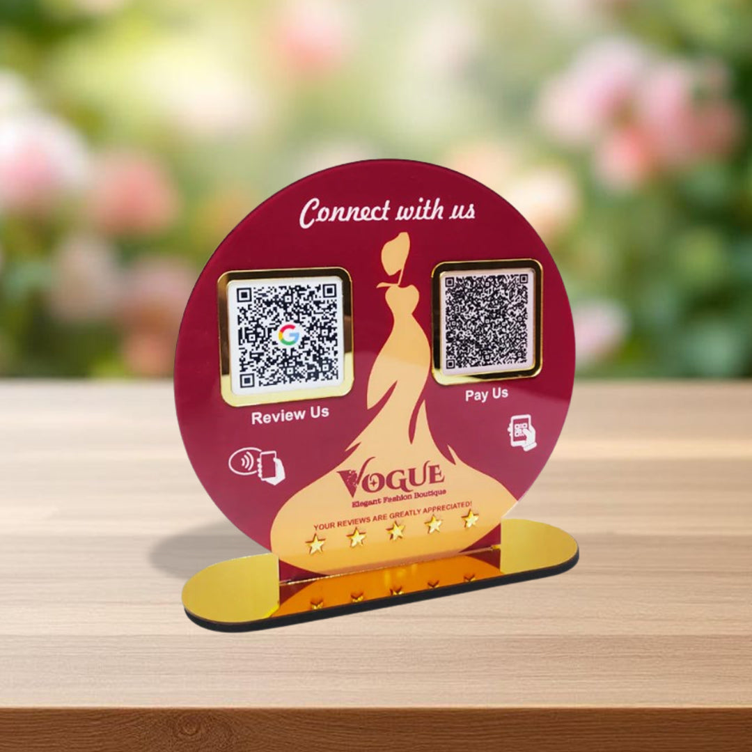 Circle Shape Smart NFC 2-in-1 Table Top Standee