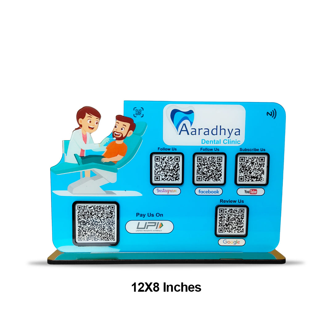 Dental Clinic Theme - Smart NFC 5-in-1 Table top Standee - For Dental Clinics