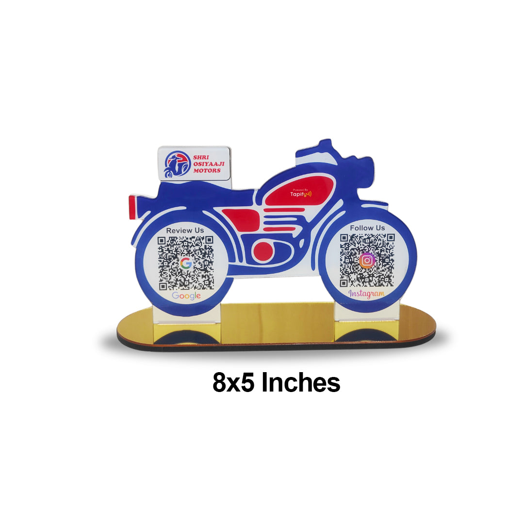 Bike Shaped Smart NFC 2-in-1 Tabletop Standee