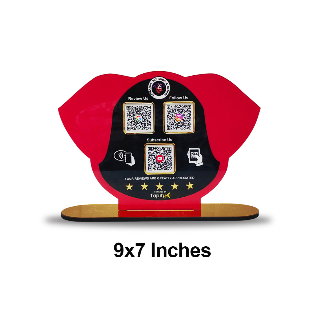 Pet Face Shaped Smart NFC 3-in-1 Tabletop Standee