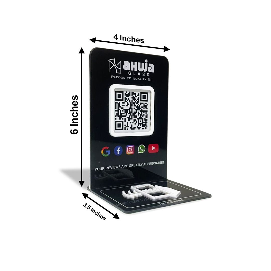 Premium All In One Smart NFC Standee – White Cutout | Dual Side