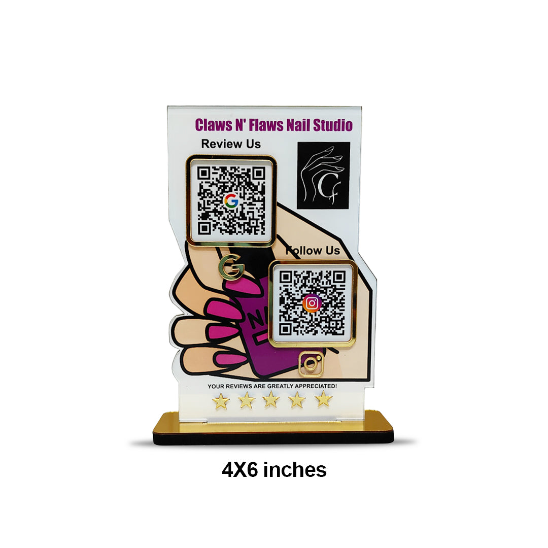 Smart NFC 2-in-1 Standee - Nail theme Edition - For Beauty Parlour & Nail Care Industry