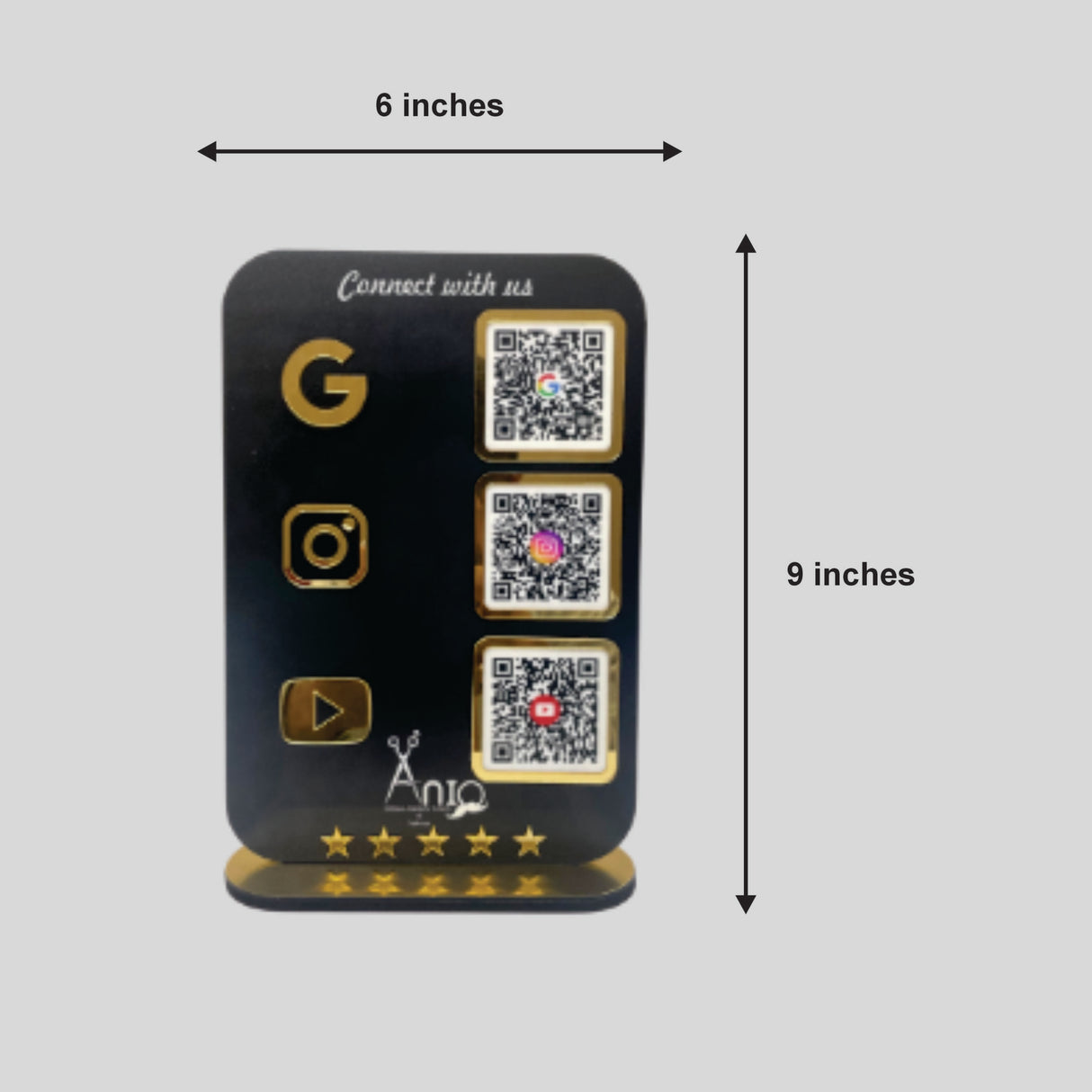 Smart NFC 3-in-1 Standee | Black Colour | Portrait Style