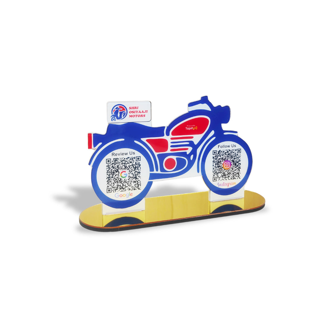 Bike Shaped Smart NFC 2-in-1 Tabletop Standee
