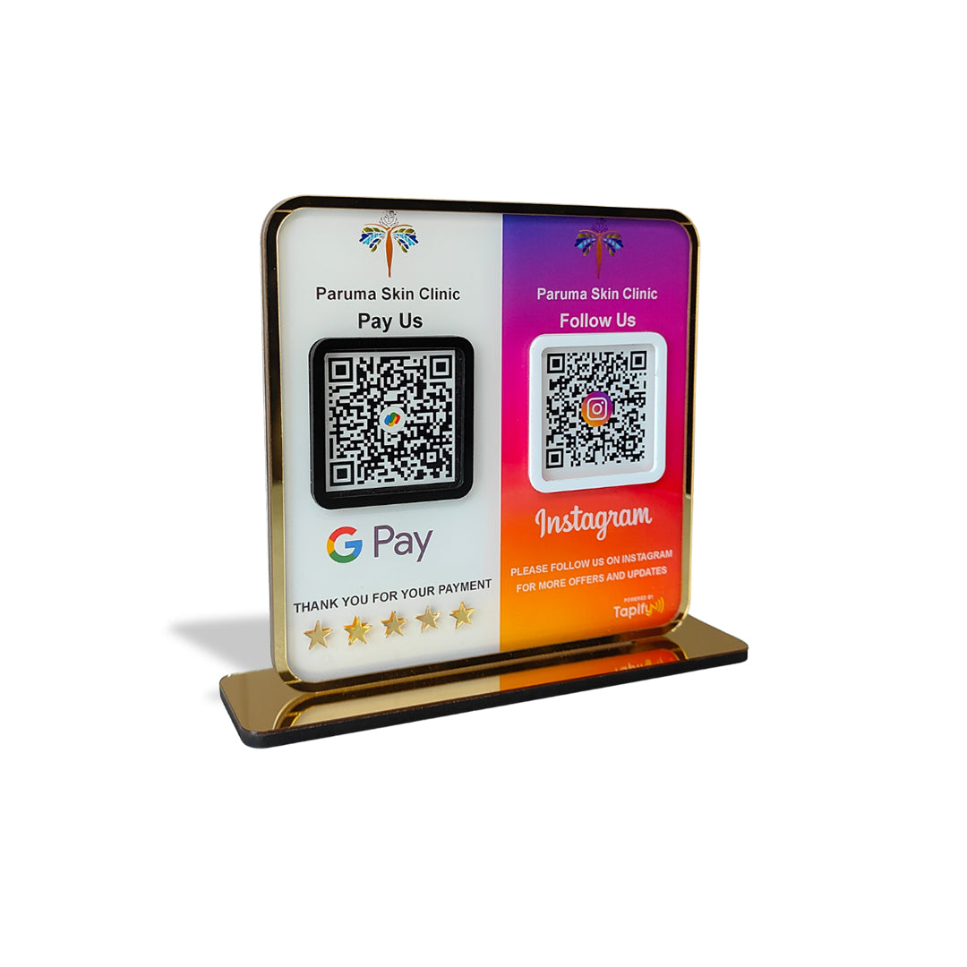 Smart NFC 2-in-1 Premium Standee – Google & Instagram Theme