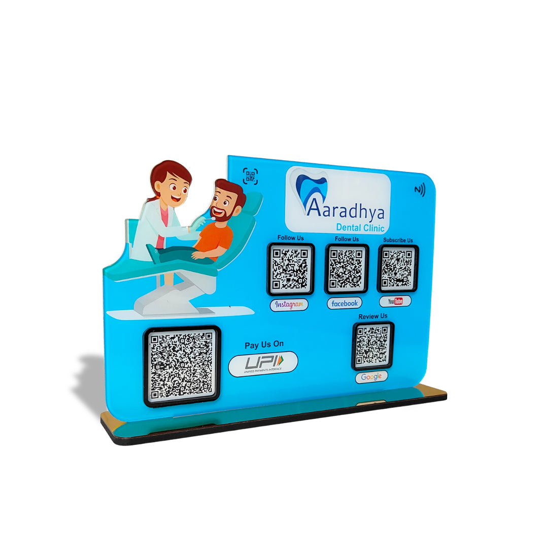 Dental Clinic Theme - Smart NFC 5-in-1 Table top Standee - For Dental Clinics