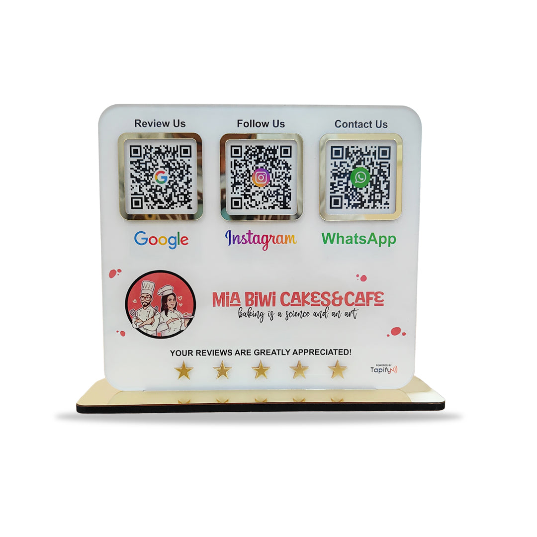 Smart NFC 3-in-1 Table Top Standee - Text Edition