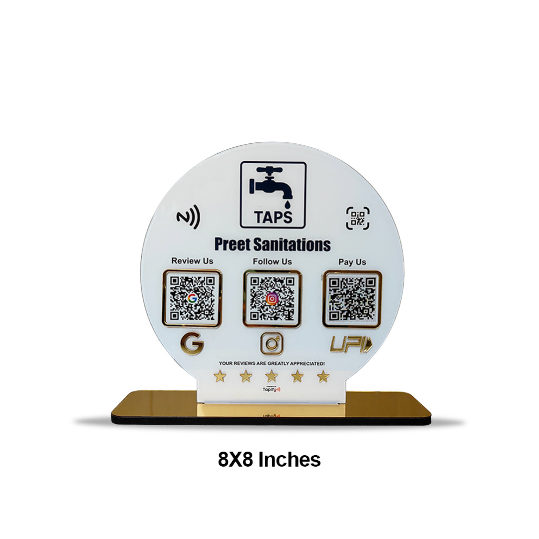 Round Shaped - Smart NFC 3-in-1 Table Top Standee