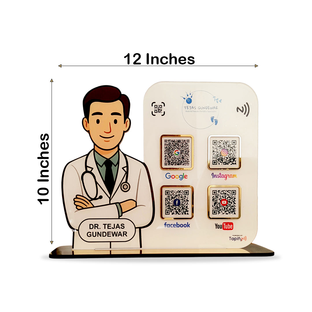 Big Size - Doctor Cutout Shape - 4 QR Table Top Standee