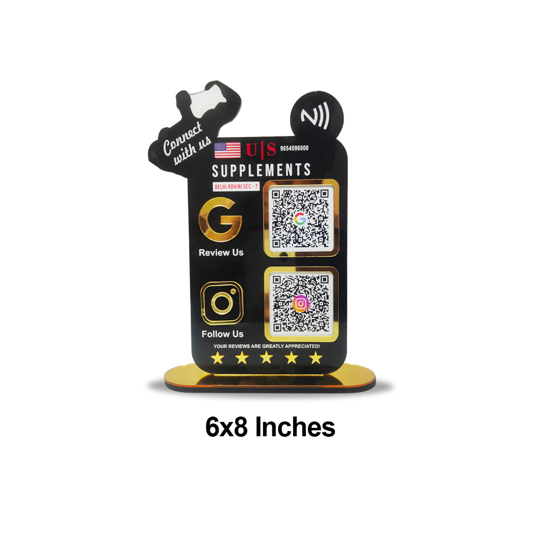 Body Builder Shaped Smart NFC 2-in-1 Tabletop Standee For Gyms