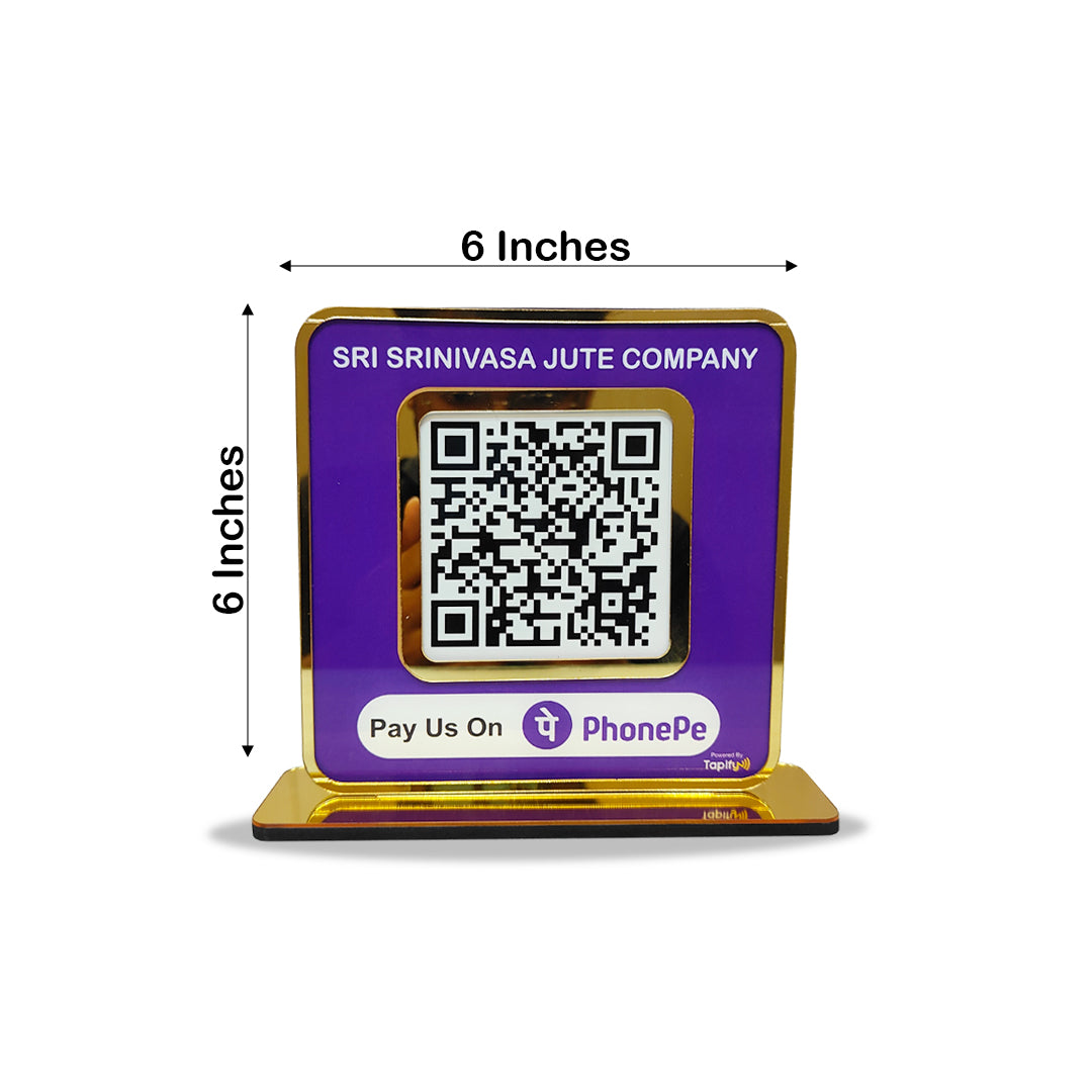 Premium Square Shaped - 1 QR Table Top Standee - without NFC
