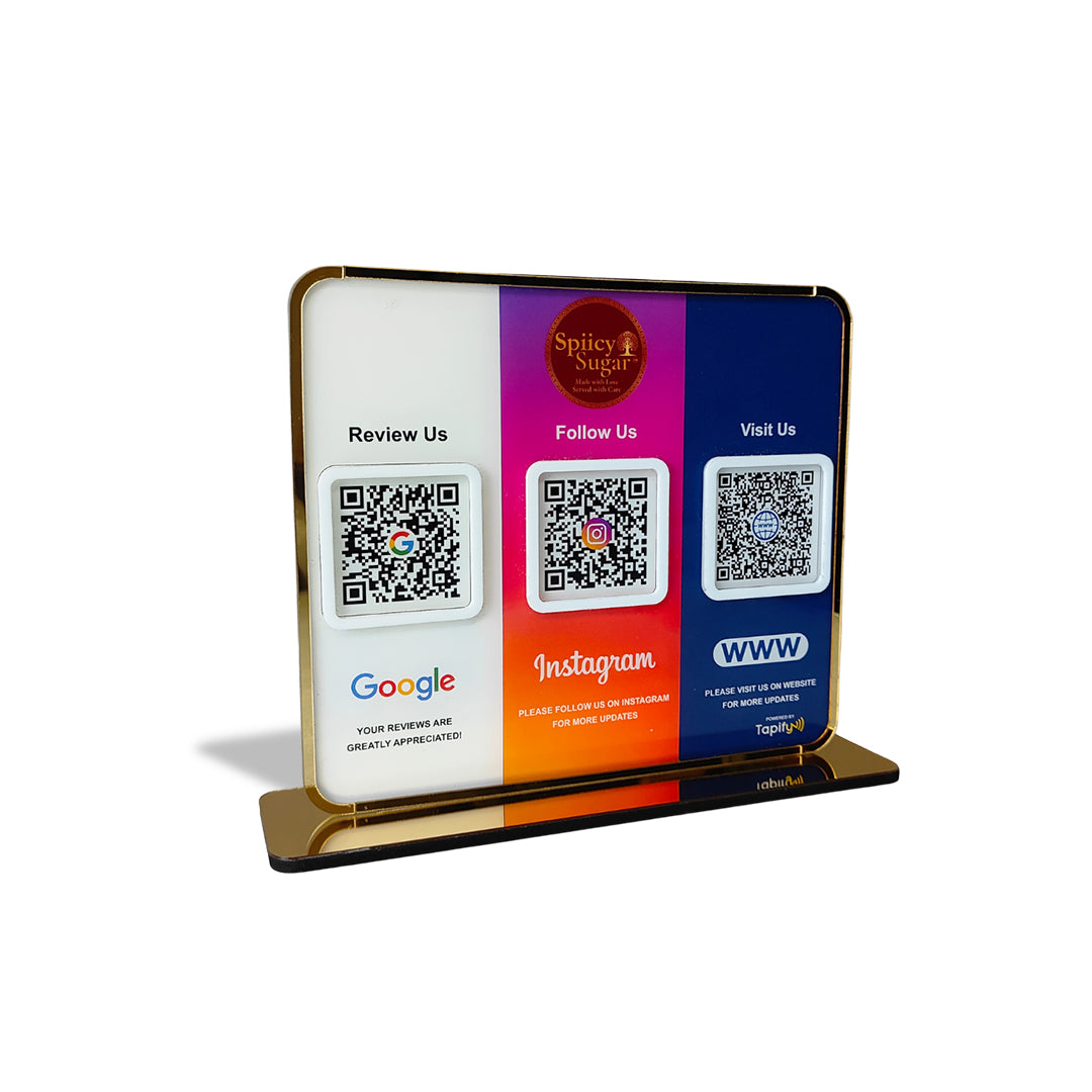 Premium Smart NFC 3-in-1 Table Top Standee - Native Background Edition