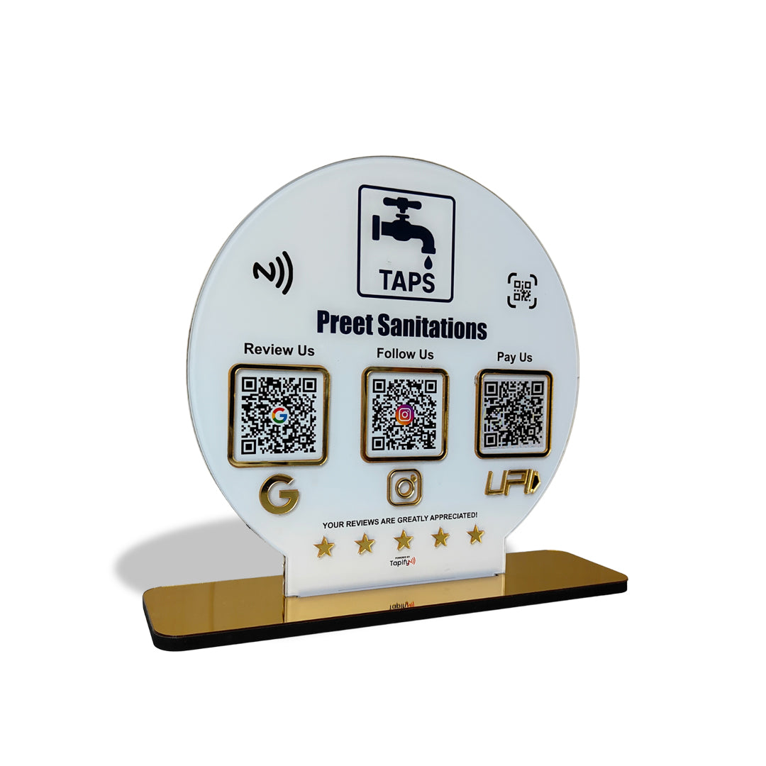 Round Shaped - Smart NFC 3-in-1 Table Top Standee