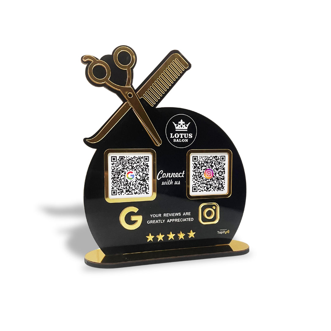 Smart NFC 2-in-1 Tabletop Standee For Salons & Beauty Parlours