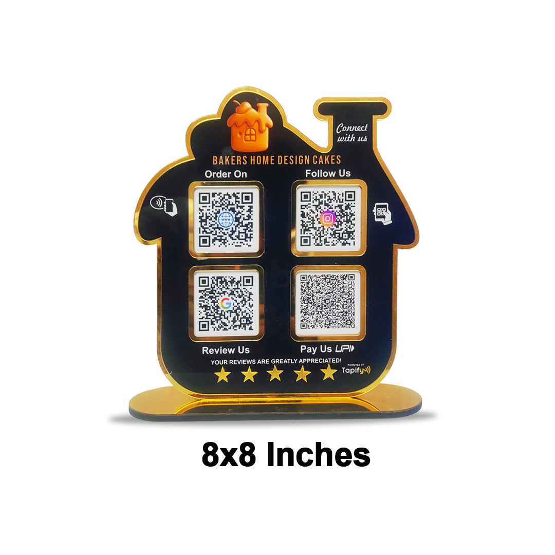 Home Shaped - Premium Smart NFC 4-in-1 Standee - Text Icon Edition