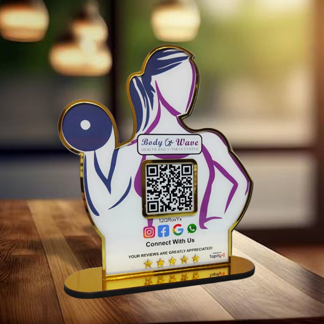 Girl Shape Smart NFC All-In-One Tabletop Standee For Gyms