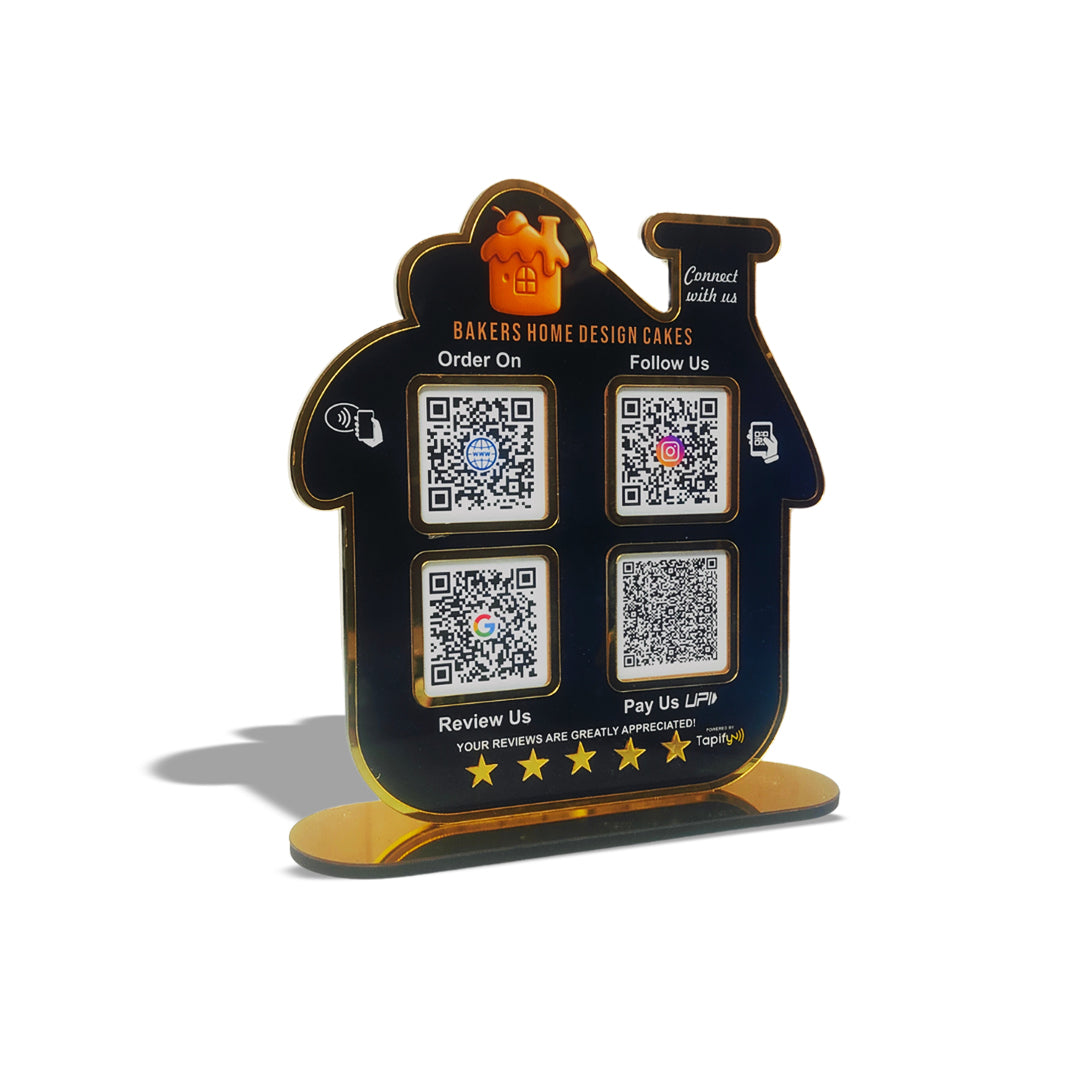 Home Shaped - Premium Smart NFC 4-in-1 Standee - Text Icon Edition