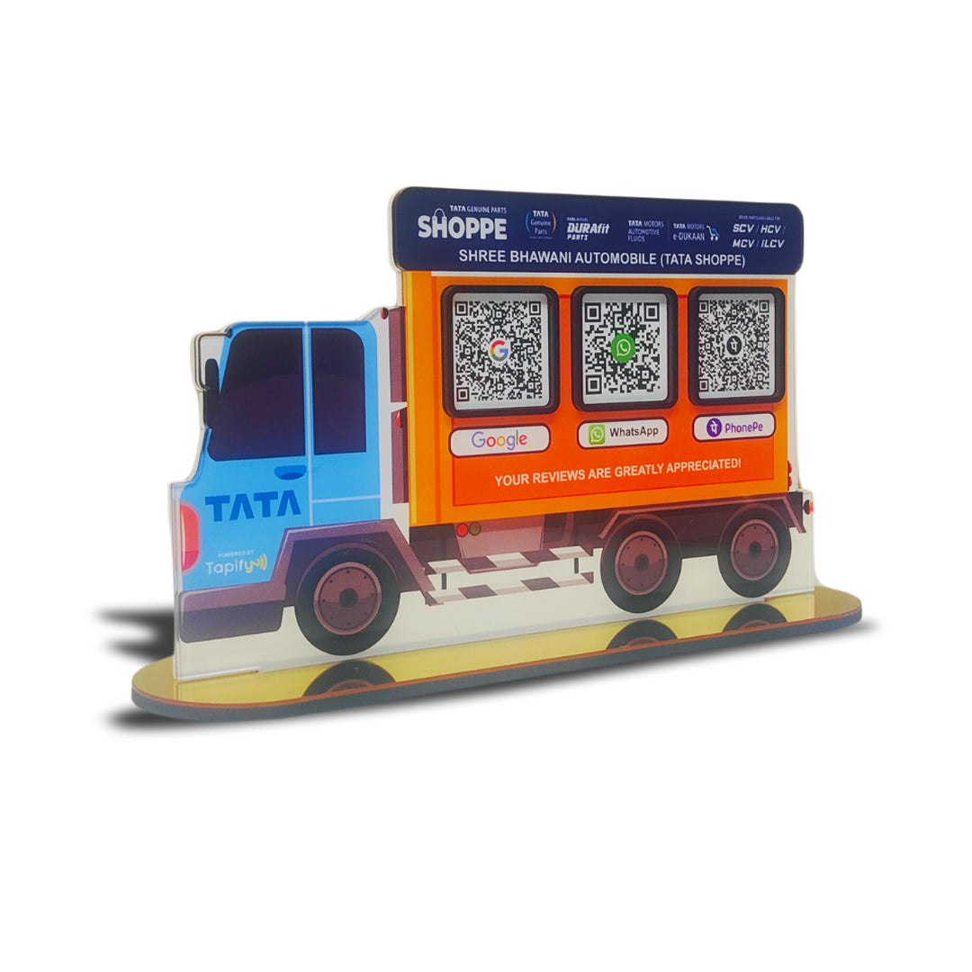 Truck Shaped Smart NFC 3-in-1 Tabletop Standee