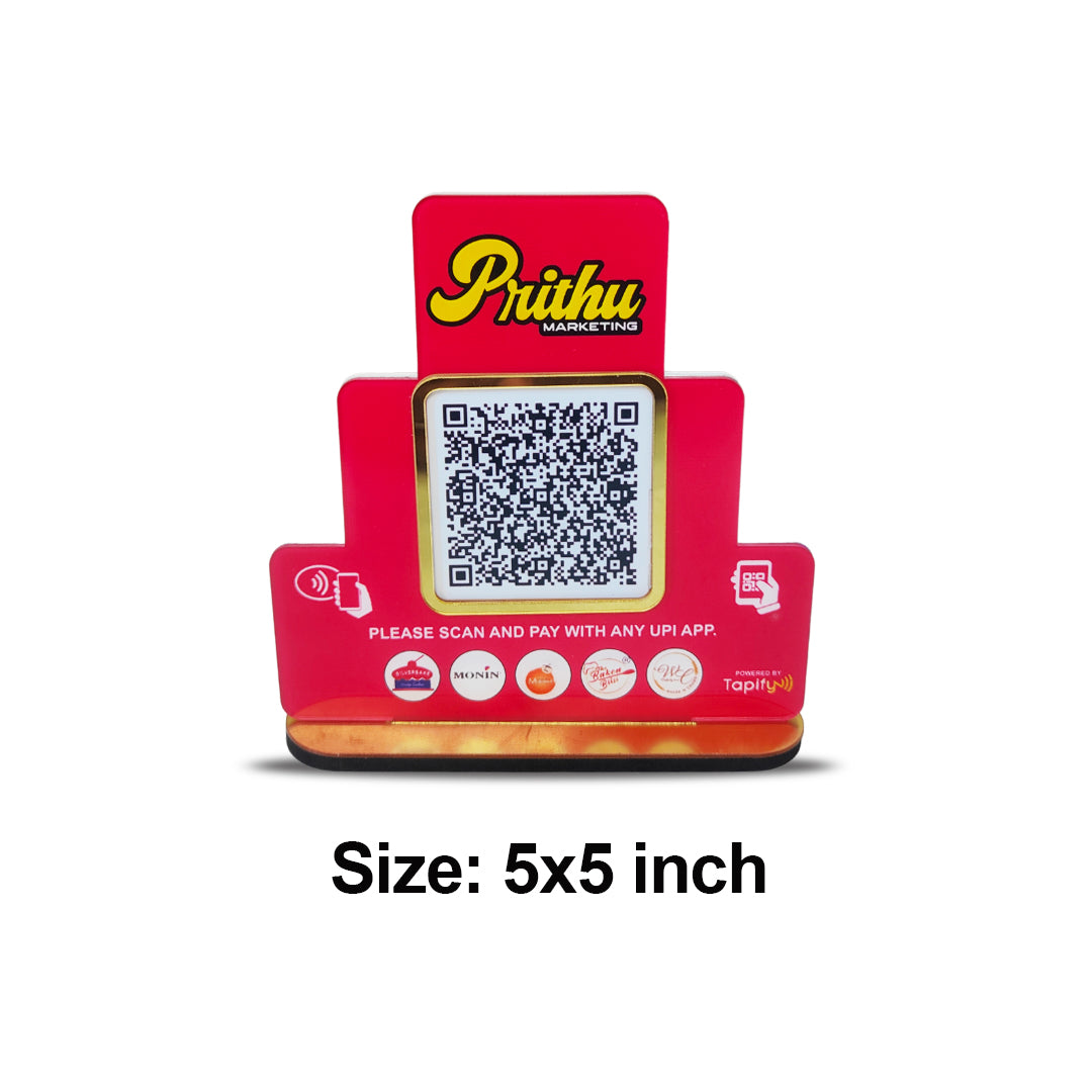 Cake Shaped Smart NFC 1 QR Standee - For Bakeries, Cafe, Sweet Shop etc.