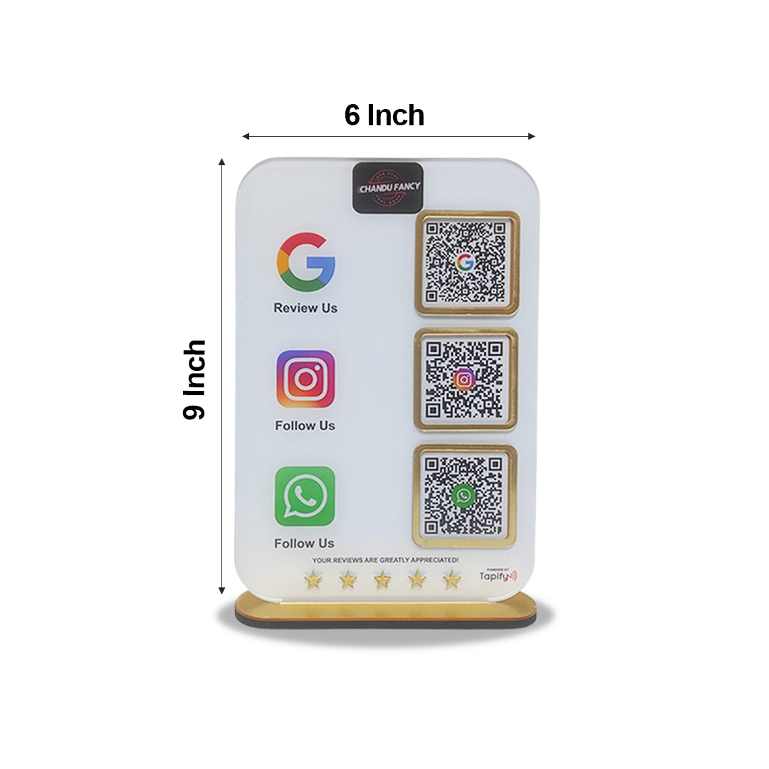 Print Icon Edition - Smart NFC 3-in-1 Standee | White Colour | Portrait Style