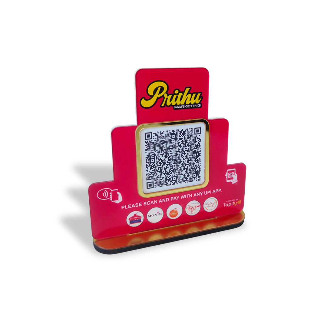 Cake Shaped Smart NFC 1 QR Standee - For Bakeries, Cafe, Sweet Shop etc.